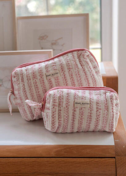 Trousse de toilette en coton Marti Blush – Pochette femme tendance