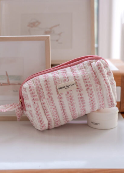 Trousse de toilette en coton Marti Blush – Pochette femme tendance – Image 2