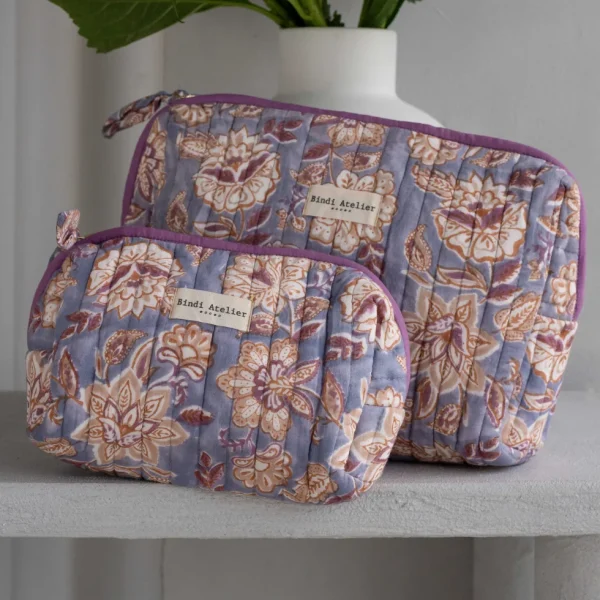 Trousse de toilette en coton Matira Azul – Trousse beauté femme