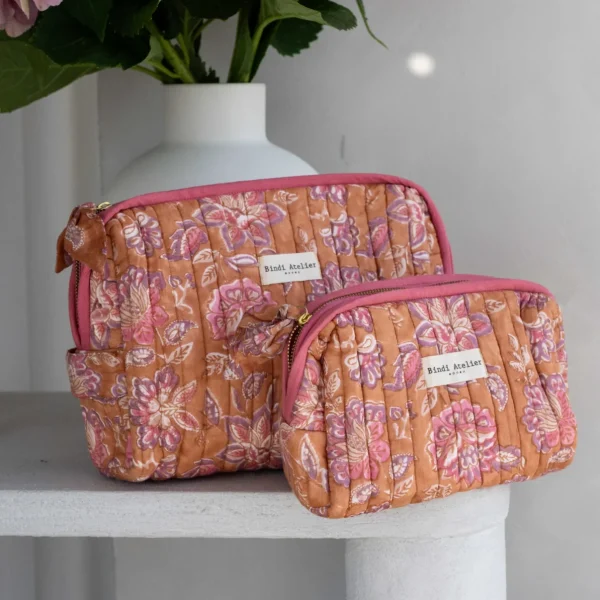 Trousse de toilette Matira Praline – Pochette en coton