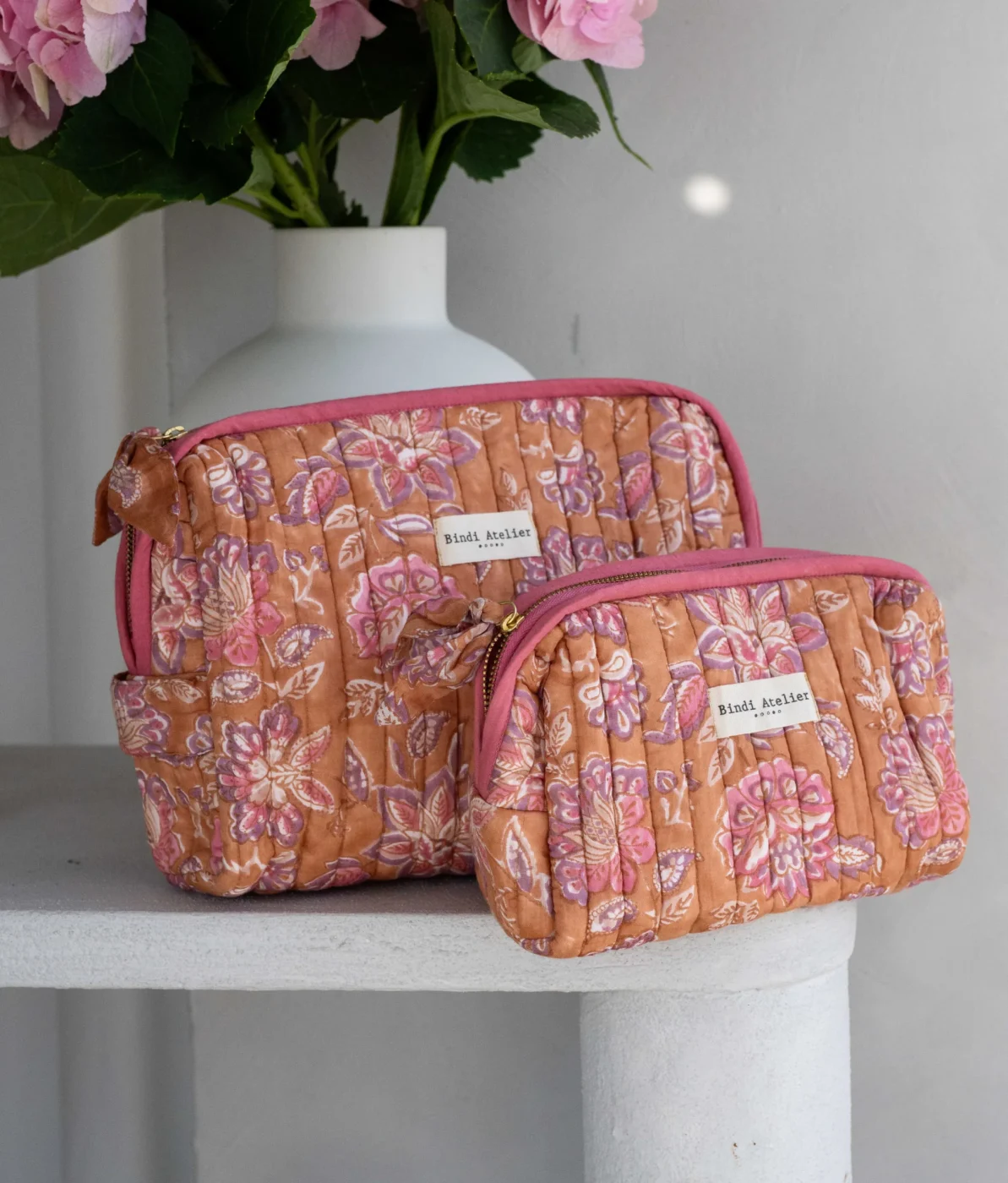 Trousse de toilette Matira Praline – Pochette en coton