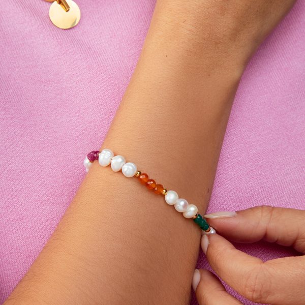 Bracelet perles naturelles - Mademoiselle Nuage