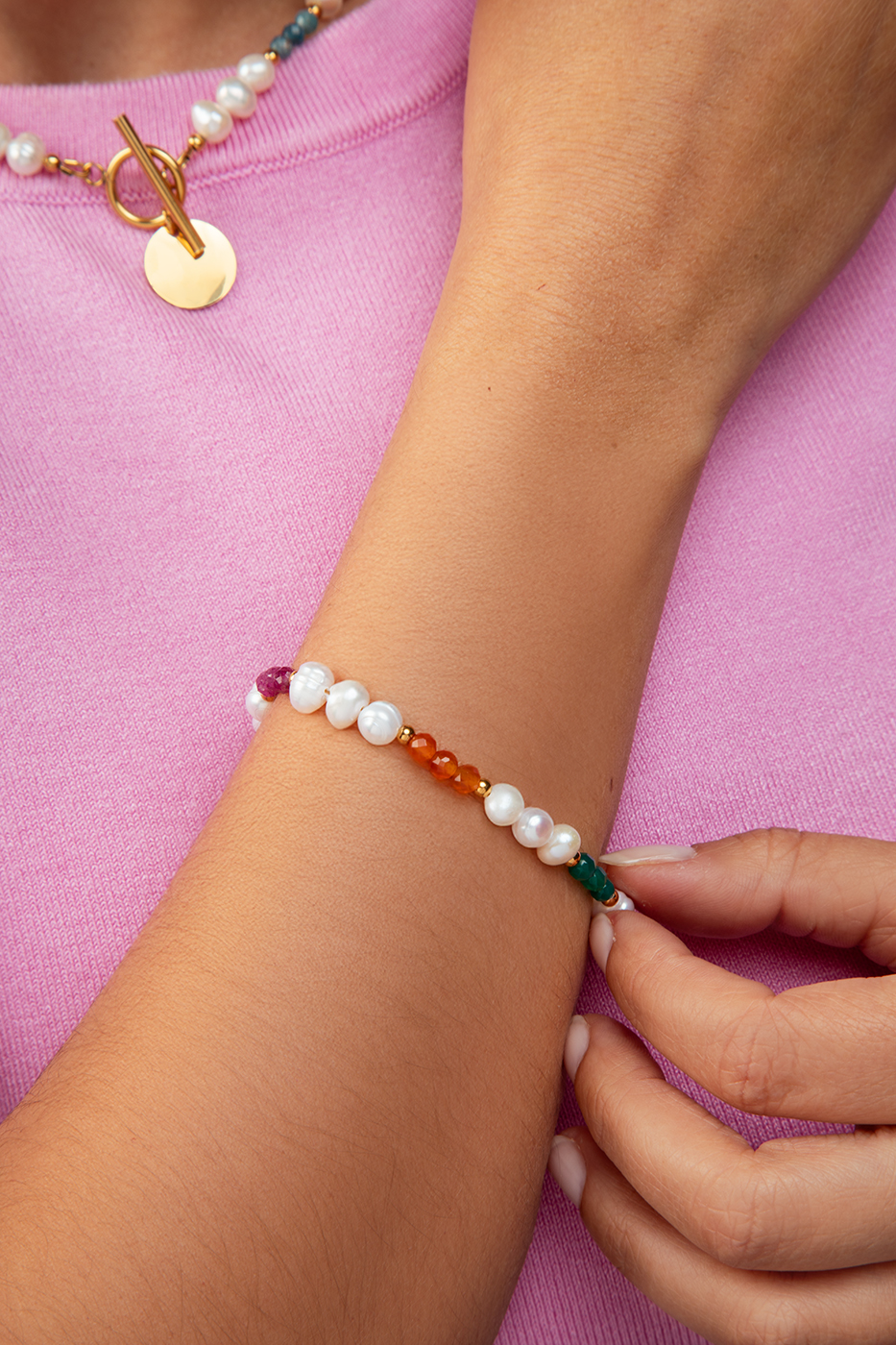 Bracelet perles naturelles - Mademoiselle Nuage