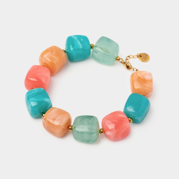 Bracelet coloré artisanal en grosses perles - Mademoiselle Nuage