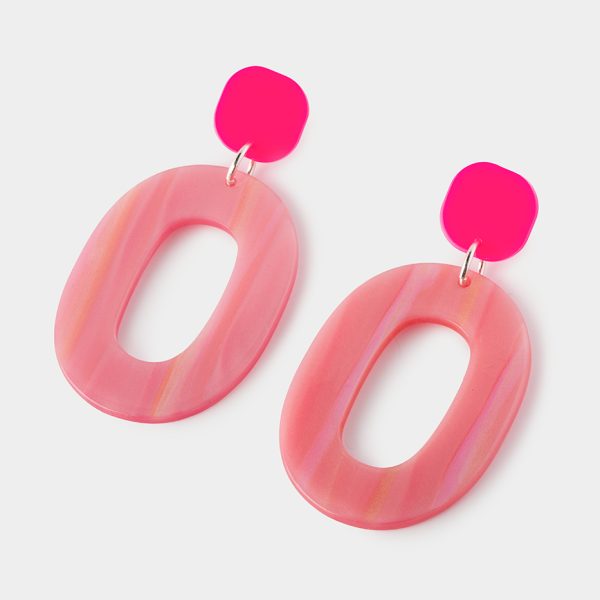 Grandes boucles d'oreilles rose, collection Riviera Mademoiselle Nuage