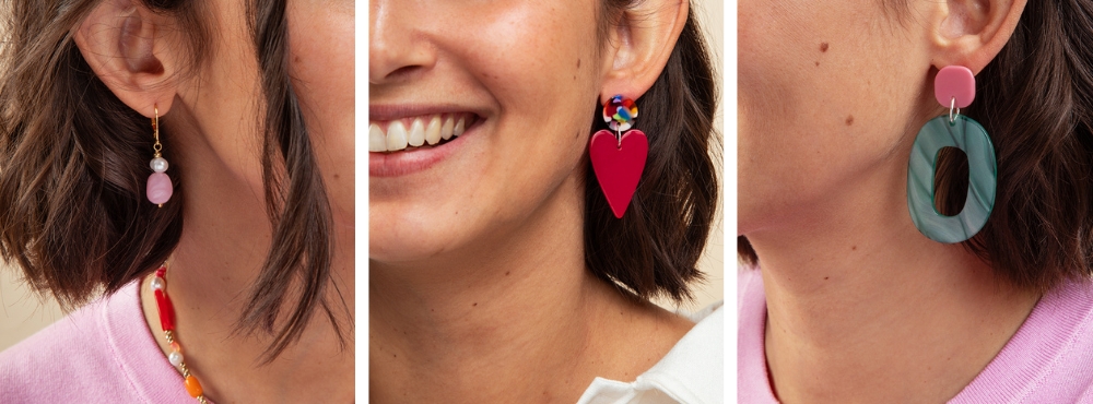 boucles d'oreilles - bijoux colorés artisanaux Mademoiselle Nuage